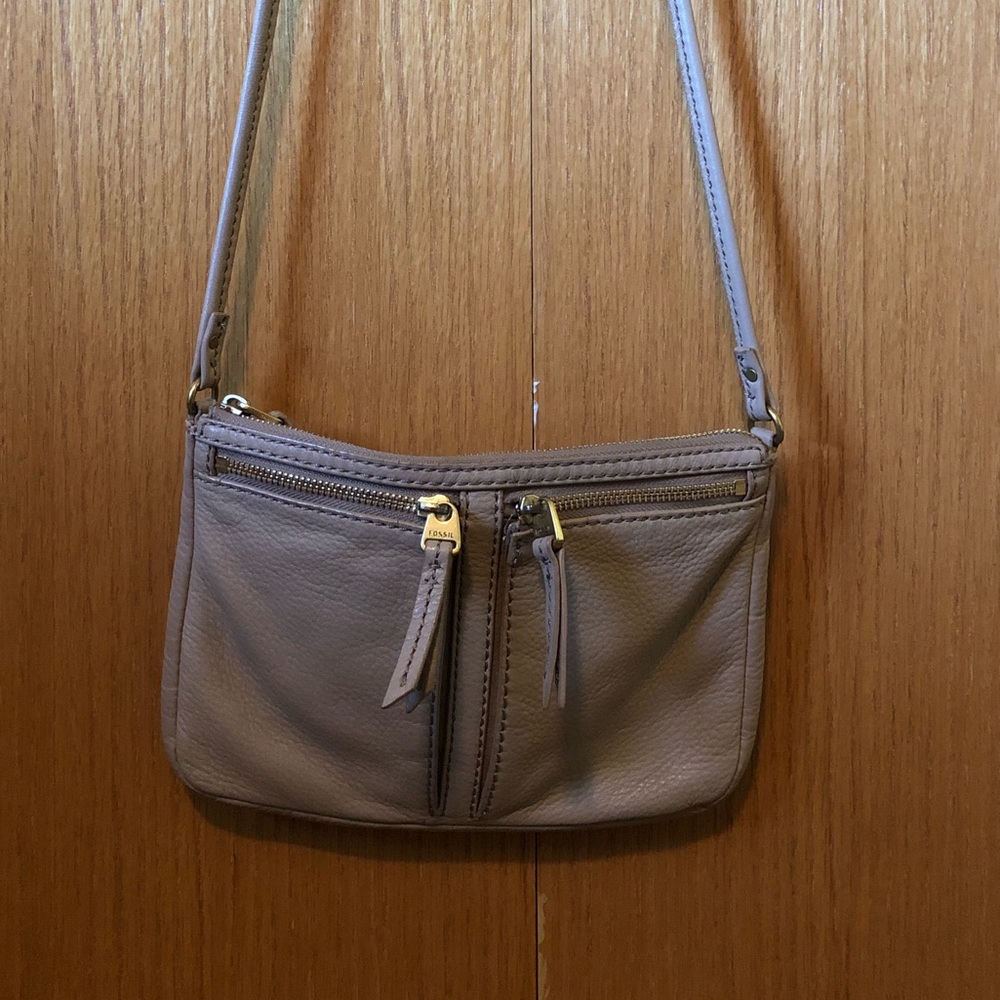Fossil Pebbled Leather Crossbody